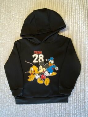 Disney Black Kids Hoodie with Mickey, Donald & Pluto Team 28